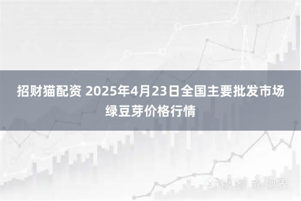招财猫配资 2025年4月23日全国主要批发市场绿豆芽价格行情