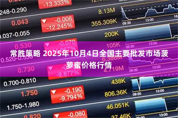 常胜策略 2025年10月4日全国主要批发市场菠萝蜜价格行情