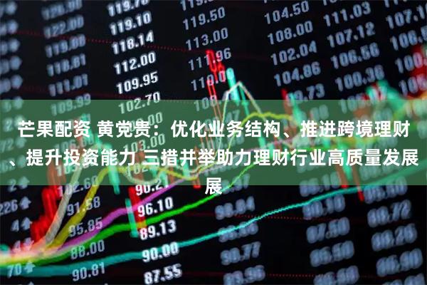 芒果配资 黄党贵：优化业务结构、推进跨境理财、提升投资能力 三措并举助力理财行业高质量发展